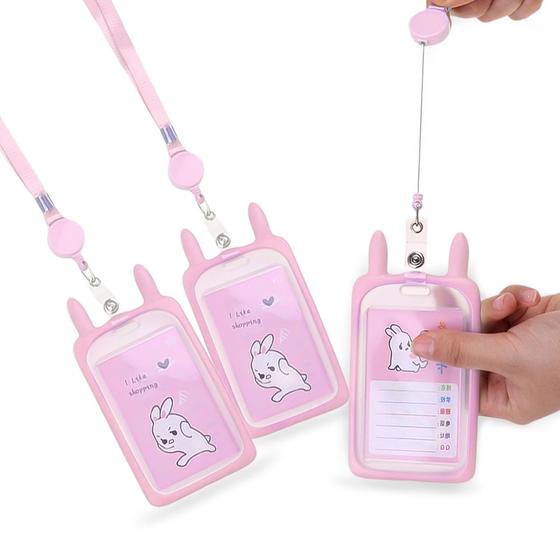 3 Porta Cracha Cartao Retratil Transparente Capa Silicone Menor preço em 3 Porta Cracha Cartao Retratil Transparente Capa Silicone