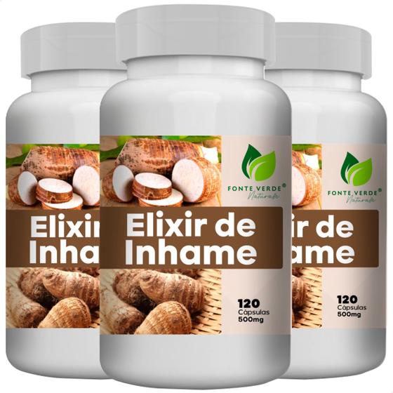 Imagem de 3 Potes Elixir de Inhame Kit 360 Cáps - Fonte Verde