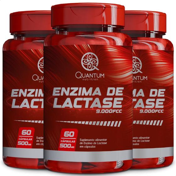 Imagem de 3 Potes Enzima Lactase 9.000 FCC Kit 180 Cáps - Quantum 