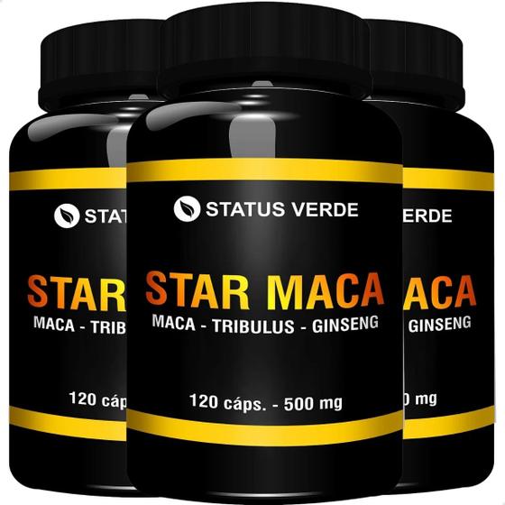 Imagem de 3 Potes Star Maca Kit 360 Cápsulas - Status Verde