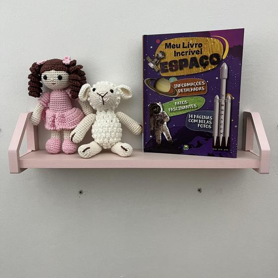 Imagem de 3 Prateleiras Infantil Rosa Decorativa Quarto Menina 45Cm