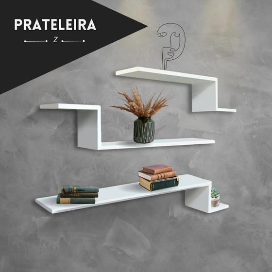 Imagem de 3 Prateleiras Z Suspensa Para Quarto Sala Decorativa