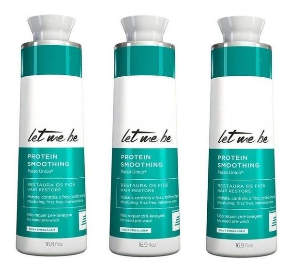 Imagem de 3 Progressiva Passo Único Protein Smoothing Let Me Be 500ml Sem Formol Envio Imediato