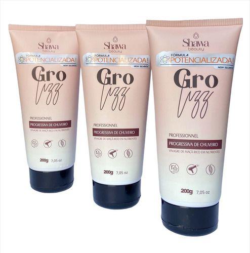 Imagem de 3 Progressivas De Chuveiro Gro Lizz Sem Formol Profissional 600g