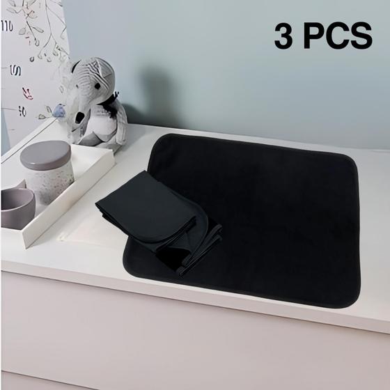Imagem de 3 Protetores de Colchão 70x50 Absorventes Laváveis Preto para Desfralde - Vila Flor