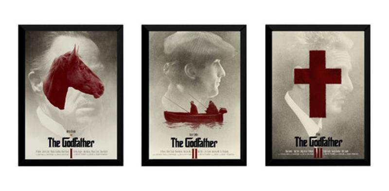 Imagem de 3 Quadros The Godfather O Poderoso Chefão Arte Decoração