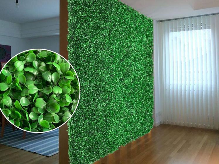 Imagem de 3 Quadros Verdes Placas Rico em Folhagens e Cores Vibrantes Planta Artificial Parede Vertical