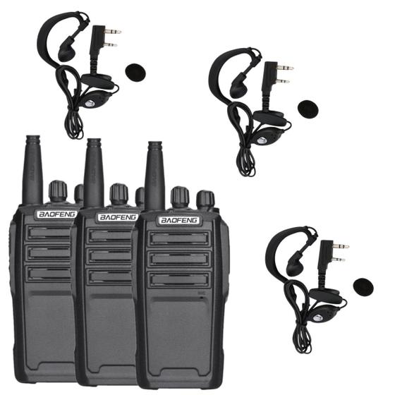 Imagem de 3 Rádio Comunicador Baofeng Uv6 Profissional Vhf Uhf 8w 