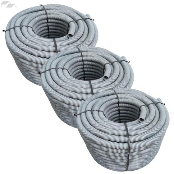 Imagem de 3 Rolos De Eletroduto E Conduíte Corrugado Flexível 3/4x50m