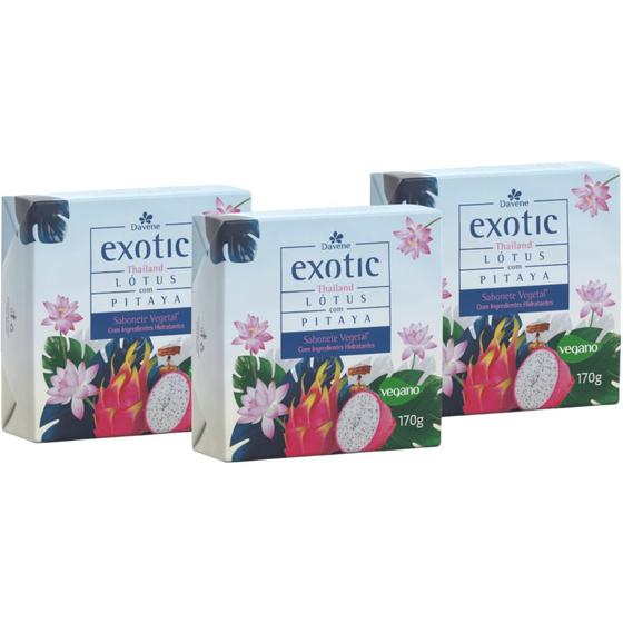 Imagem de 3 Sabonetes Vegetal Hidratante Thailand Exotic 170g Davene