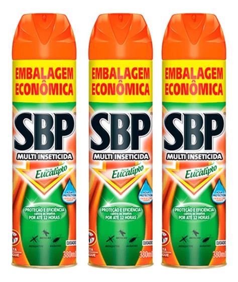 Imagem de 3 Sbp Inseticida Óleo De Eucalipto Sbp 380ml