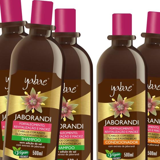 Imagem de 3 Shampoos e 2 Condicionadores Jaborandi 500ml  Yabae