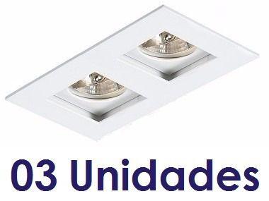 Imagem de 3 Spot Embutir Recuado Duplo Par 20 Branco Quarto Ac879