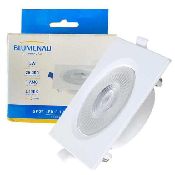 Imagem de 3 Spot Led Quadrado Embutir 3w Branco Neutro 4100k Morno