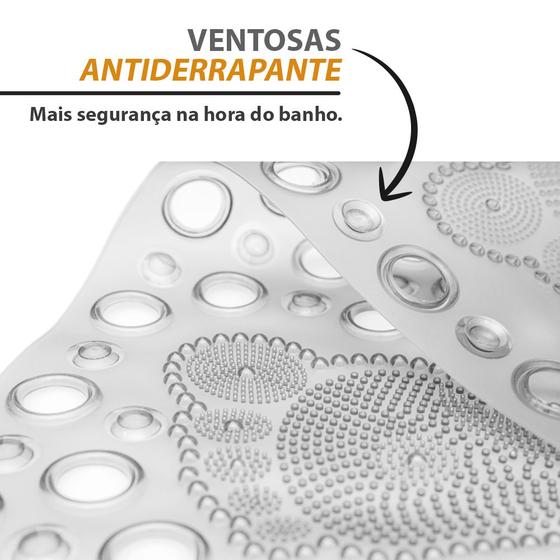 Imagem de 3 Tapete Box Banheiro Tapetinho Antiderrapante Ventosa Pés