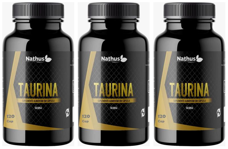 3 Taurina Pura 500mg 120cap 100 Natural Original (Total 360 cap