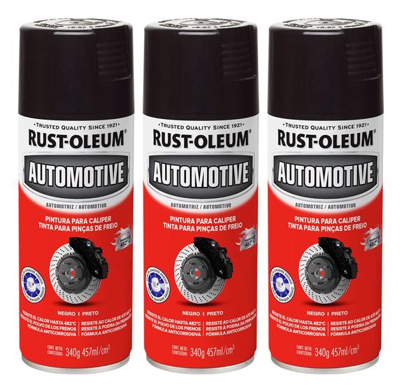 Imagem de 3 Tinta Spray Rust Oleum Pinça De Freio 482c Preto Brilhante