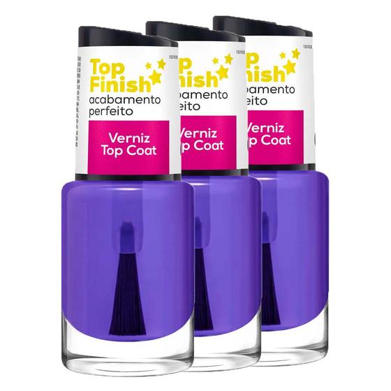 Imagem de 3 Top Finish Verniz Top Coat Acabamento Perfeito 10ml - Cora