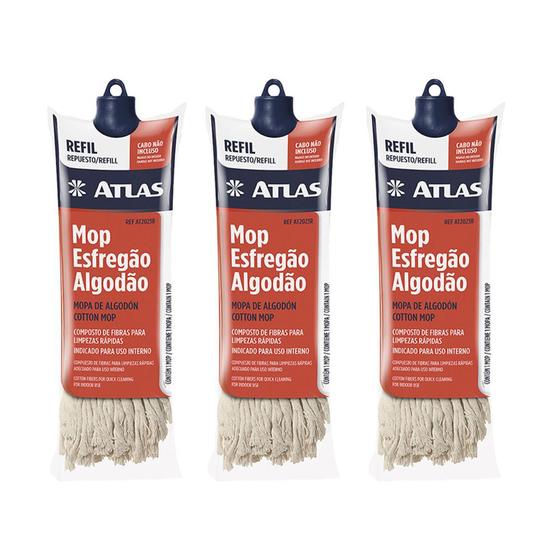 Imagem de 3 Und Refil Mop Esfregão Algodão Atlas Ref At2023r