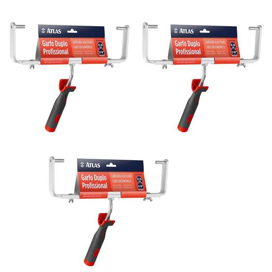 Imagem de 3 Unid Suporte Garfo Duplo Ajustvel 30 A 46cm Atlas