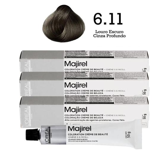 Imagem de 3 Unidades Coloração Majirel 6.11 Louro Escuro Cinza Profundo  L'Oréal