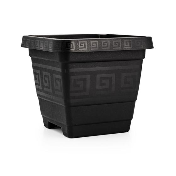 Imagem de 3 Unidades Vaso Quadrado Plástico 29 Litros Extra Grande Flores Jardim Plantas Preto