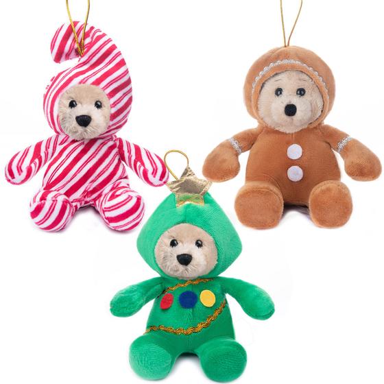 Imagem de 3 Ursos de Pelúcia Teddy My Li 7 - Pacote para Decoração Infantil de Natal