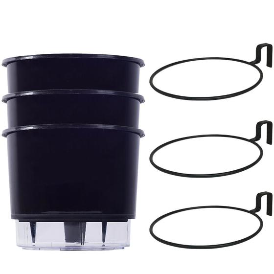 3 Vasos AutoIrrigável N3 BK com Suporte p/ Pendurar Treliça Menor preço em 3 Vasos AutoIrrigável N3 BK com Suporte p/ Pendurar Treliça