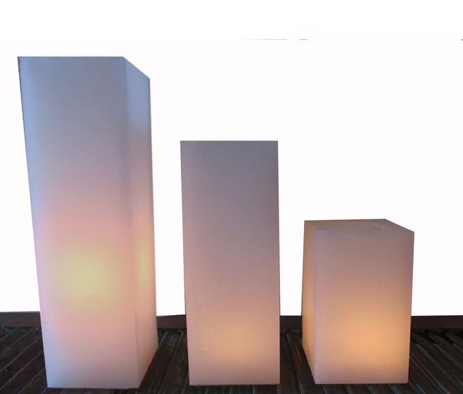 3 Velas Luminária Quadrada de Chão 12x20 12x30 12x40 Casamento