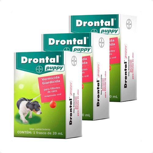 Imagem de 3 Vermífugo Drontal Puppy Filhote Frasco Com 20 Ml Bayer