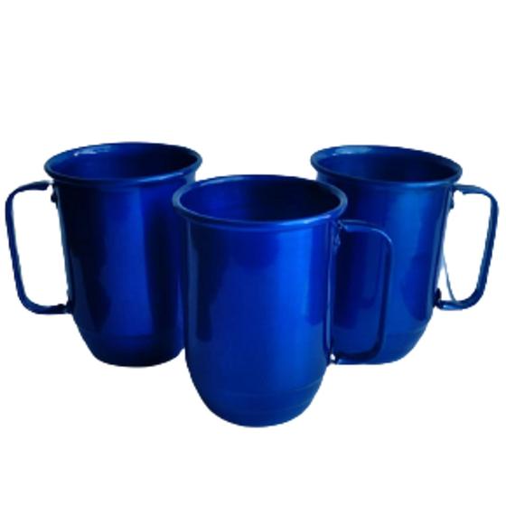 30 Canecas Copo C/ Alça Térmica Cor Azul Alumínio 500ml para Transfer Menor preço em 30 Canecas Copo C/ Alça Térmica Cor Azul Alumínio 500ml para Transfer