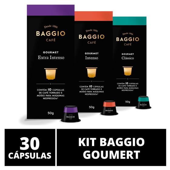 30 Cápsulas Para Cafeteira Nespresso Baggio Café Gourmet 3 caixas ...