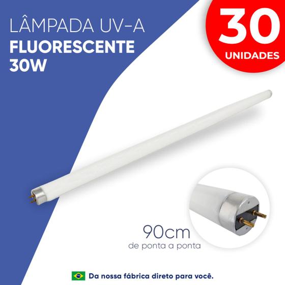 Imagem de 30 Lâmpadas Fluorescente UV-A 30W