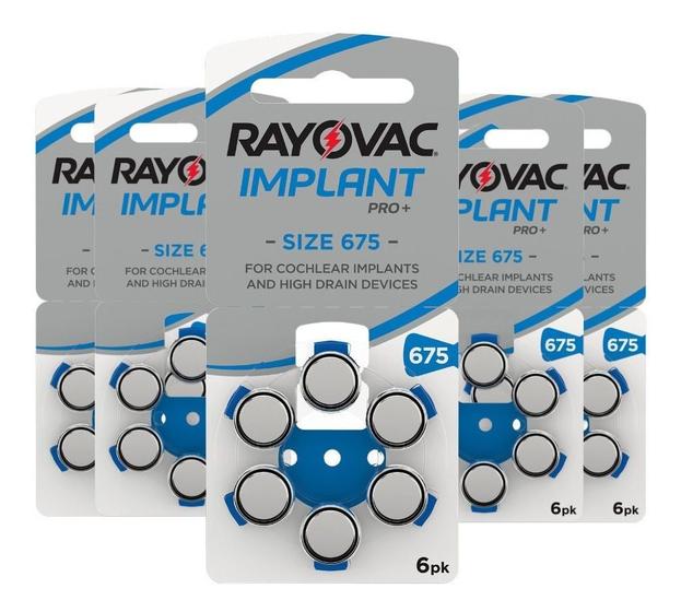 Imagem de 30 Pilhas Bateria Rayovac Tam 675 Implant Pro - Coclear