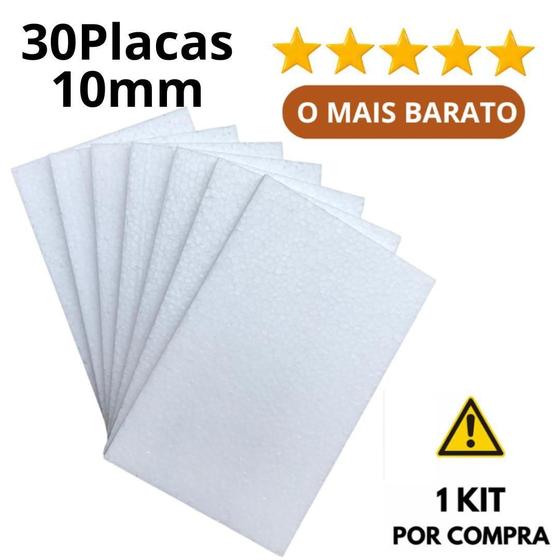 Imagem de 30 placas de isopor antichamas espessura 10mm (1cm) forro térmico acústico EPS - IsoPró Soluções em EPS