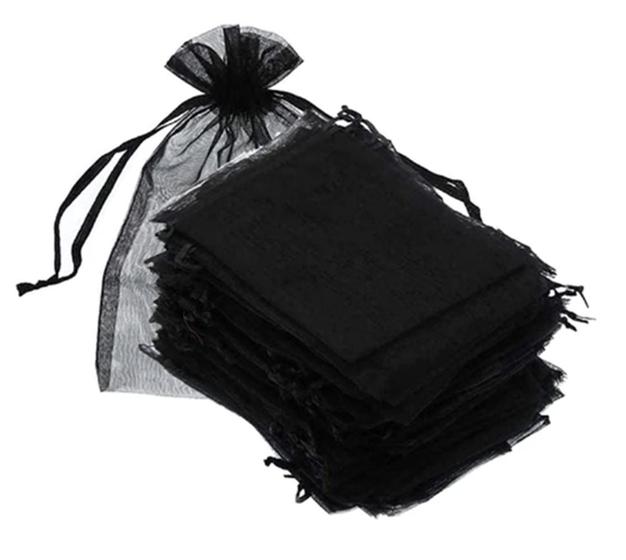 Imagem de 30 Saquinhos  organza 30X40 preto lembrancia artesanato