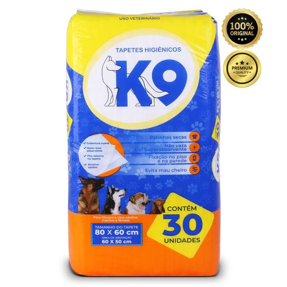 30 Unidades Tapete Higiênico K9 Cachorro Descartável 80x60cm Menor preço em 30 Unidades Tapete Higiênico K9 Cachorro Descartável 80x60cm