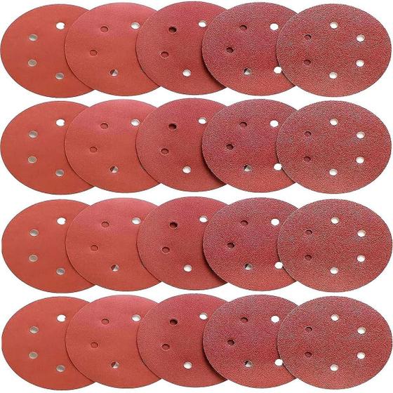 Imagem de 30 X Lixas Disco Grão 9 Polegadas 225Mm 6 Furos Lixadeira