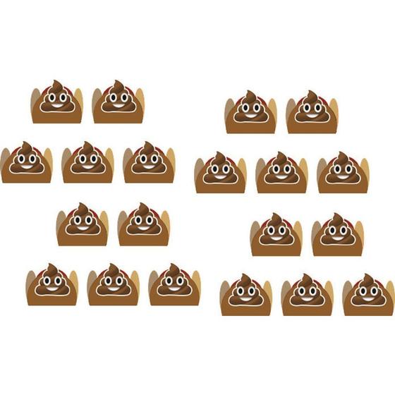 Imagem de 300 Forminhas 4 pétalas p/ doces Emoji cocô - Envio Imediato