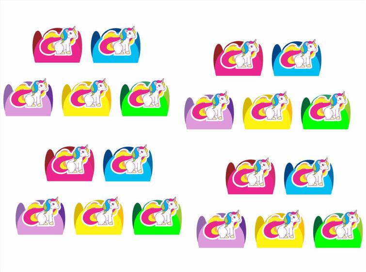 300 Forminhas Unicórnio - Produto artesanal Imagem de 300 Forminhas Unicórnio