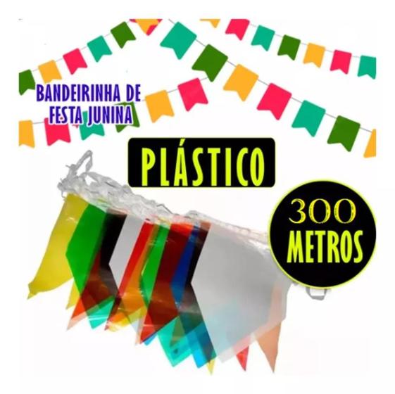 Imagem de 300 Metros De Bandeirinhas Pastico Festa Junina Atacado Nfe