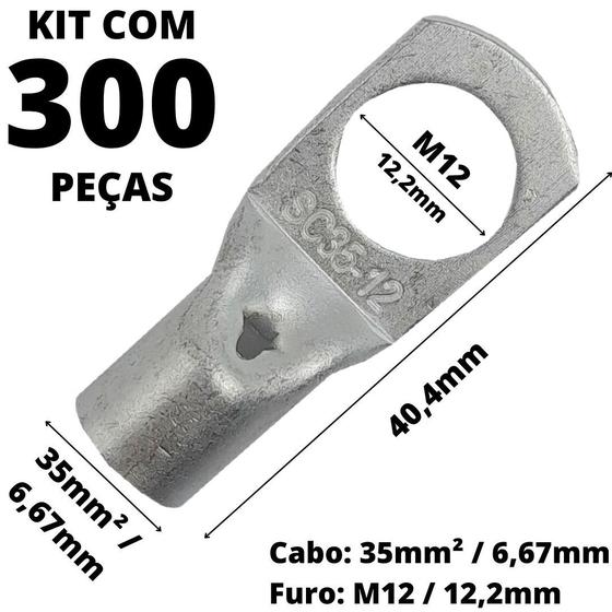 Imagem de 300un Terminal de Compressão Para Cabo de 35mm² Furo M12 SC35-12