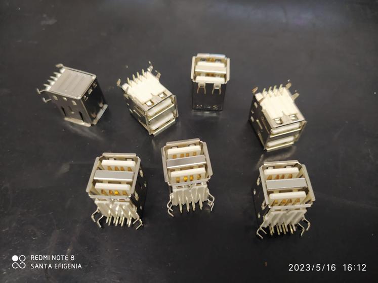 Imagem de 30x Conector Usb Duplo Tipo A Femea 90 Pci