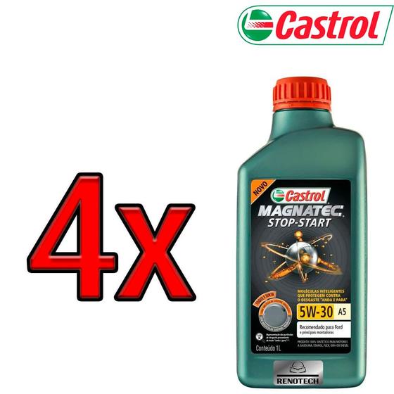 Imagem de 3410930 - kit com 4 óleos 5w30 sn castrol magnatec stop-start a5 -1 litro - sintético