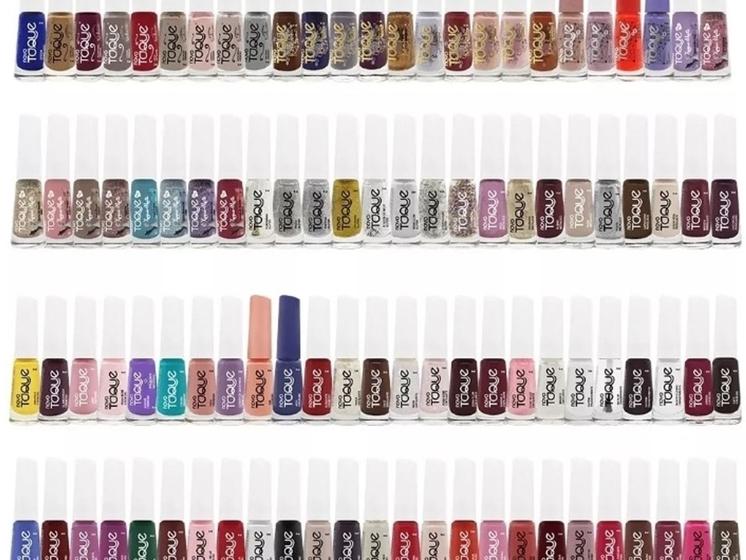 Imagem de 36 Esmaltes Novo Toque diferentes, com as 8 cores do  lançamentos Nada Básica