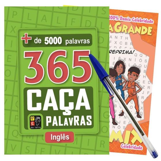 Imagem de 365 Caça Palavra Inglês Livro Verde 5000 Palavras Com Caneta - 100%Domix