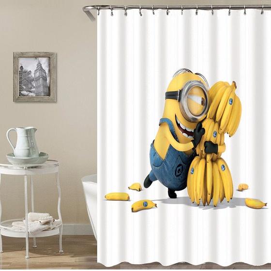 Imagem de 3D amarelo impertinente desenhos animados Minions série chuveiro cur banheiro