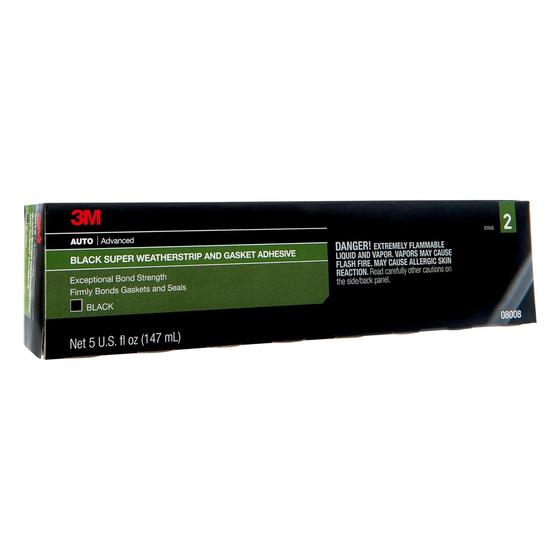 Imagem de 3M Black Super Weatherstrip and Gasket Adhesive, 08008, 5 fl oz, 1 por pacote