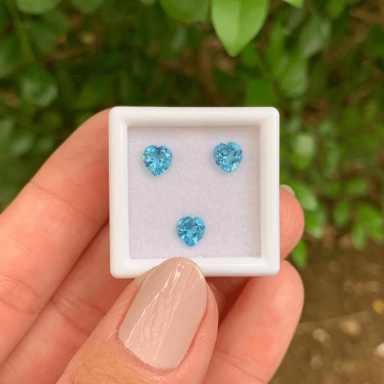 Imagem de 3ø Topázio Swiss Blue Coração 5x5mm 1,73ct