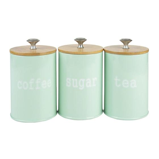 Imagem de 3Pcs/Set Kitchen Metal Spice Spice Tempering Recipiente Salt Sugar Pepper Container Jar Potes de Açúcar & Creme